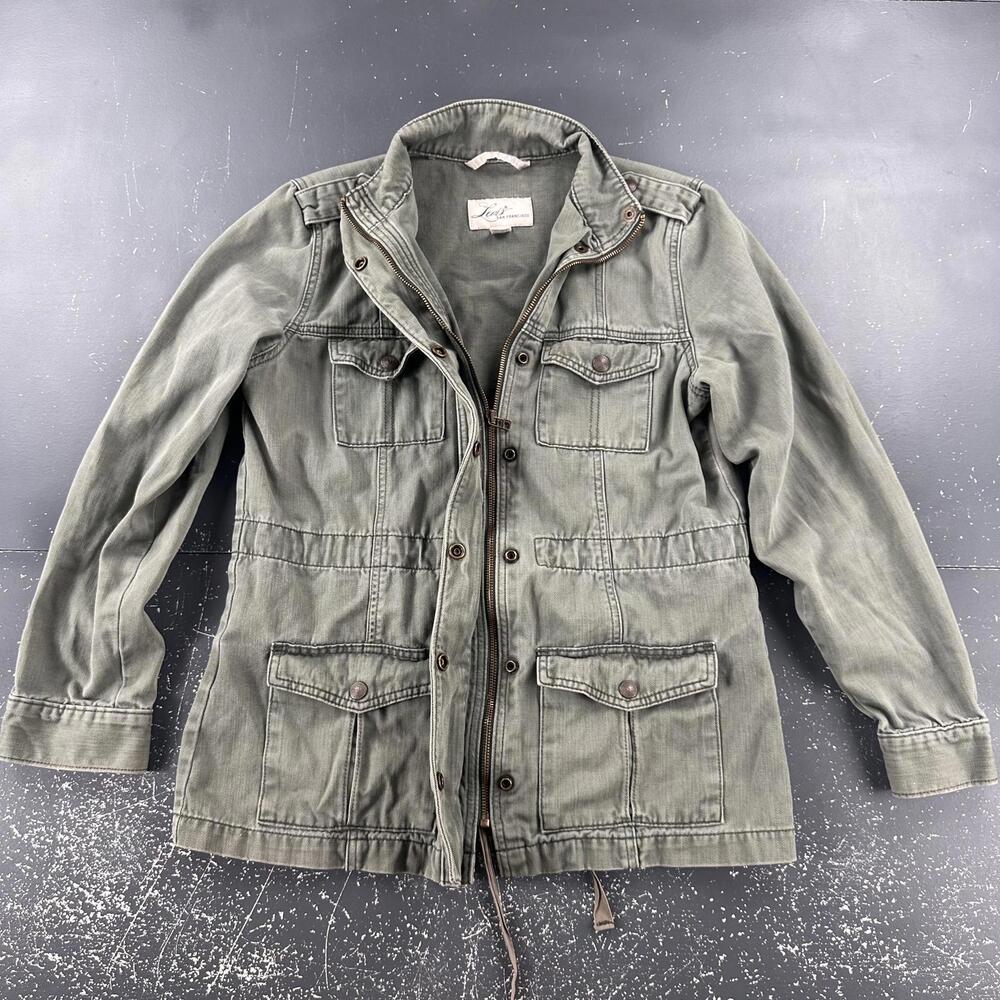 VTG Levis Field Jacket Women Army Green Twill Trucker Boho Gorpcore Layering Y2K
